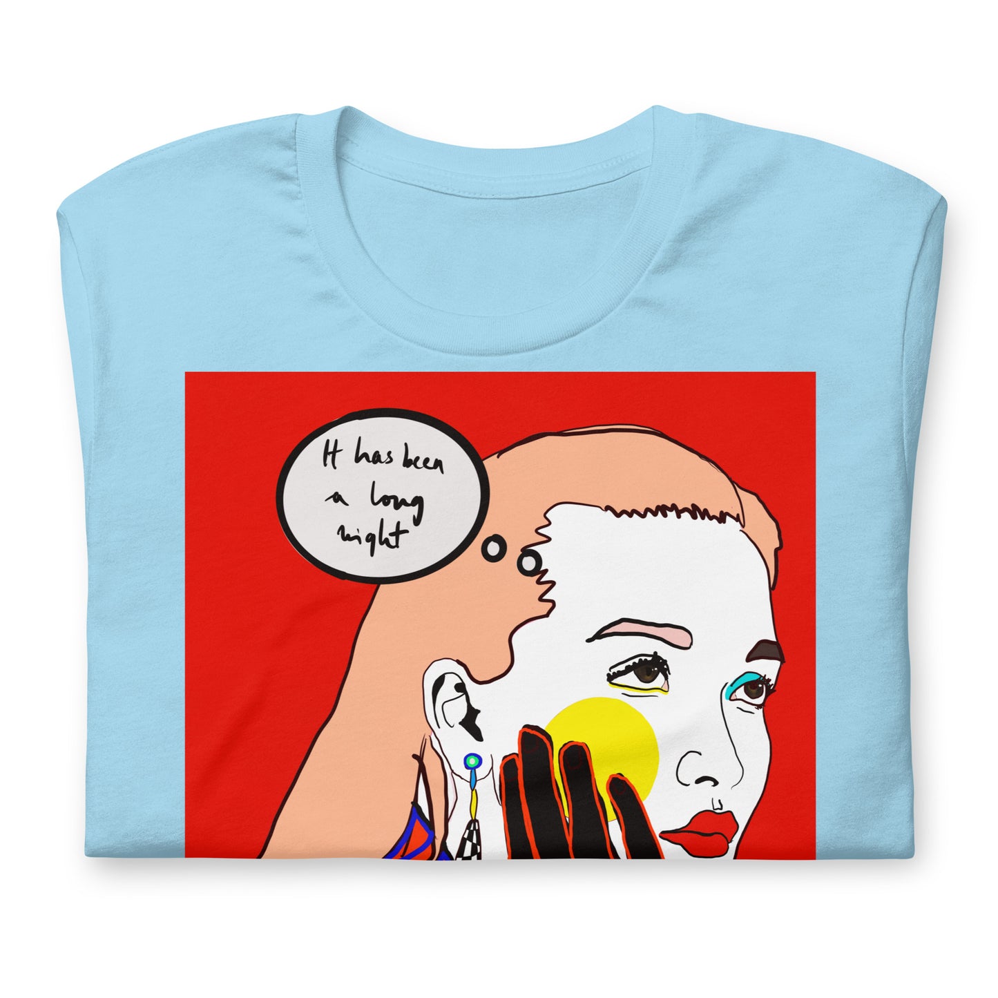 IT WAS A LONG NIGHT | OCEAN BLUE T-SHIRT