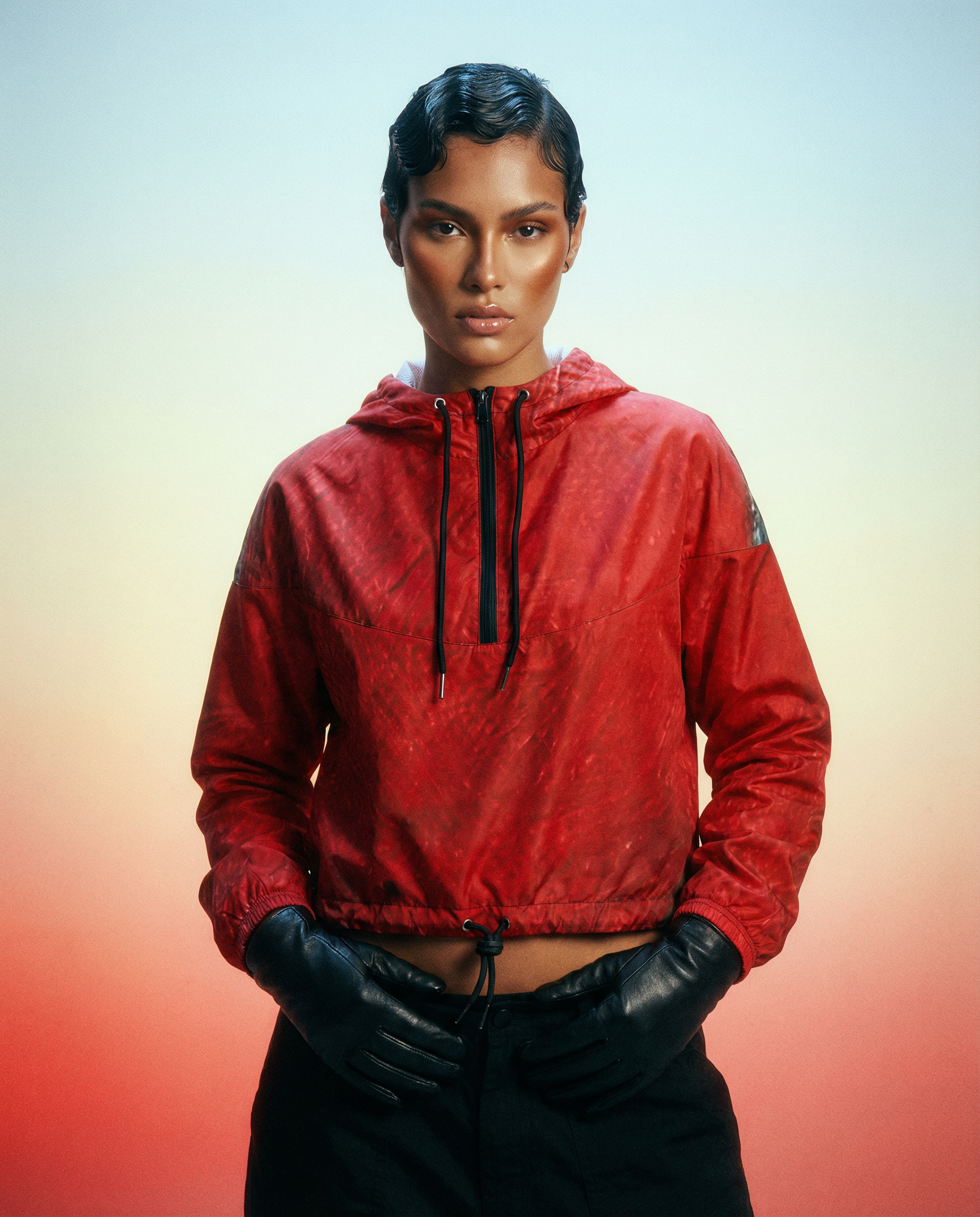 Red Dot - Women’s cropped windbreaker