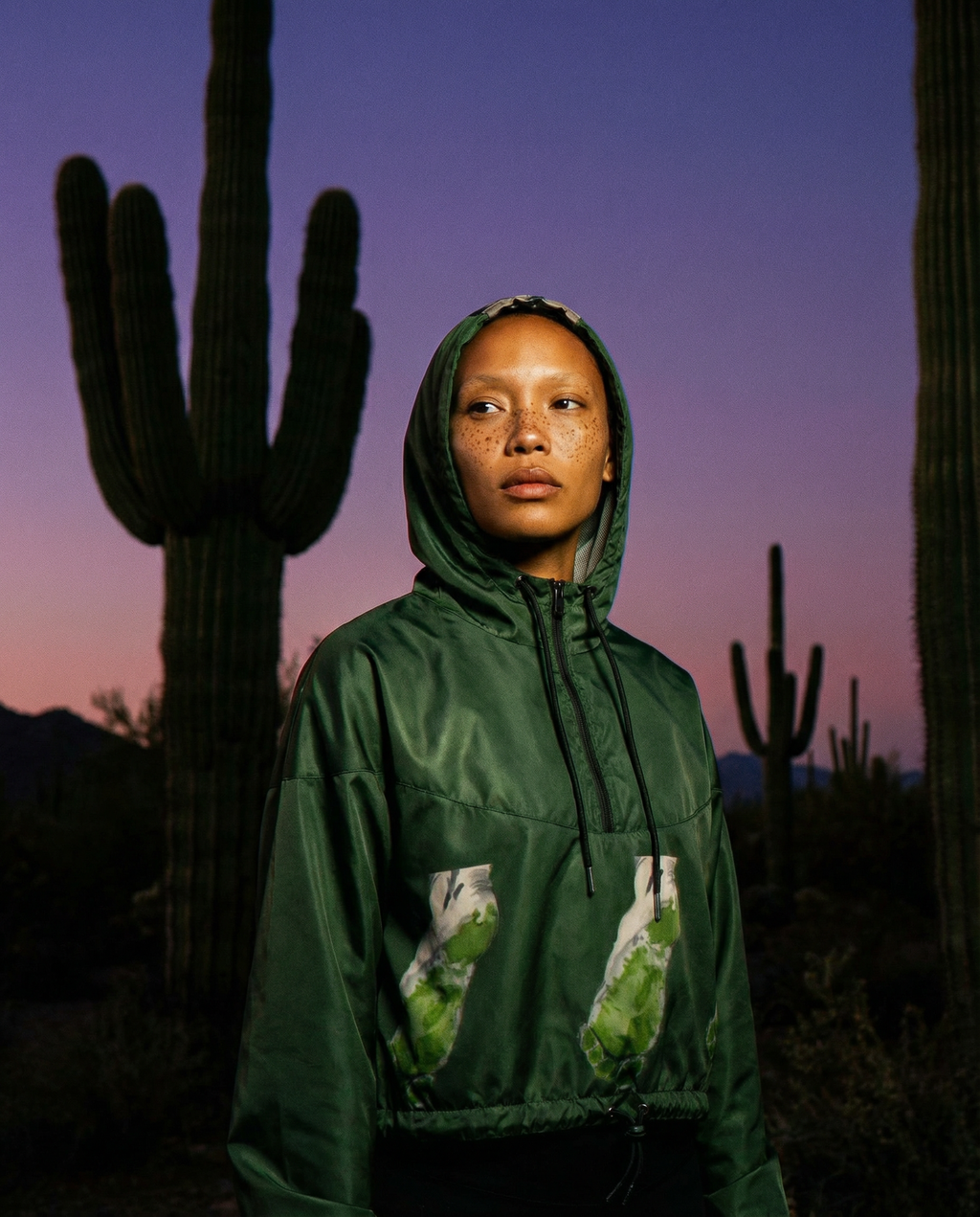 Green Foot - Women’s cropped windbreaker