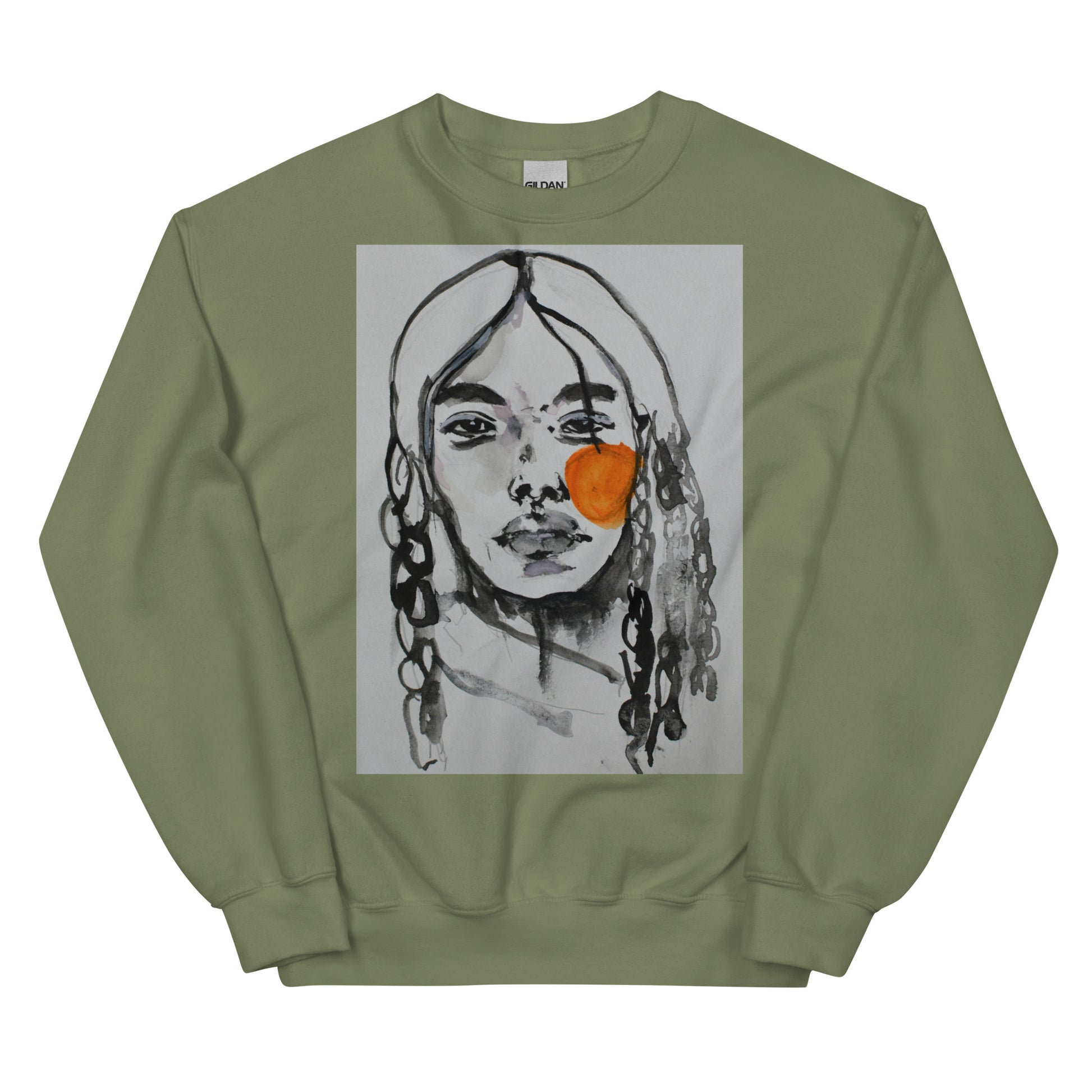 Braids Portrait Sweatshirt featuring intricate braided hairstyle design